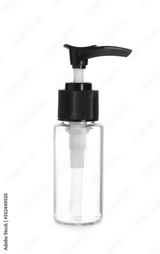Obraz premium Bottle of disinfectant on white background