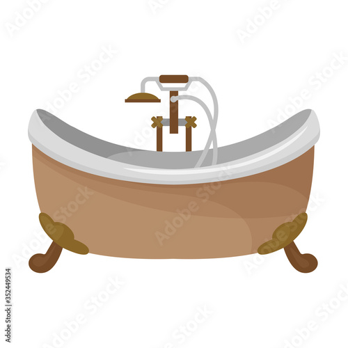 Bath tub vector icon.Cartoon vector icon isolated on white background bath tub.