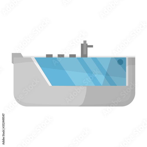 Bath tub vector icon.Cartoon vector icon isolated on white background bath tub.