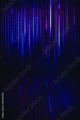 Stream of binary code design vector