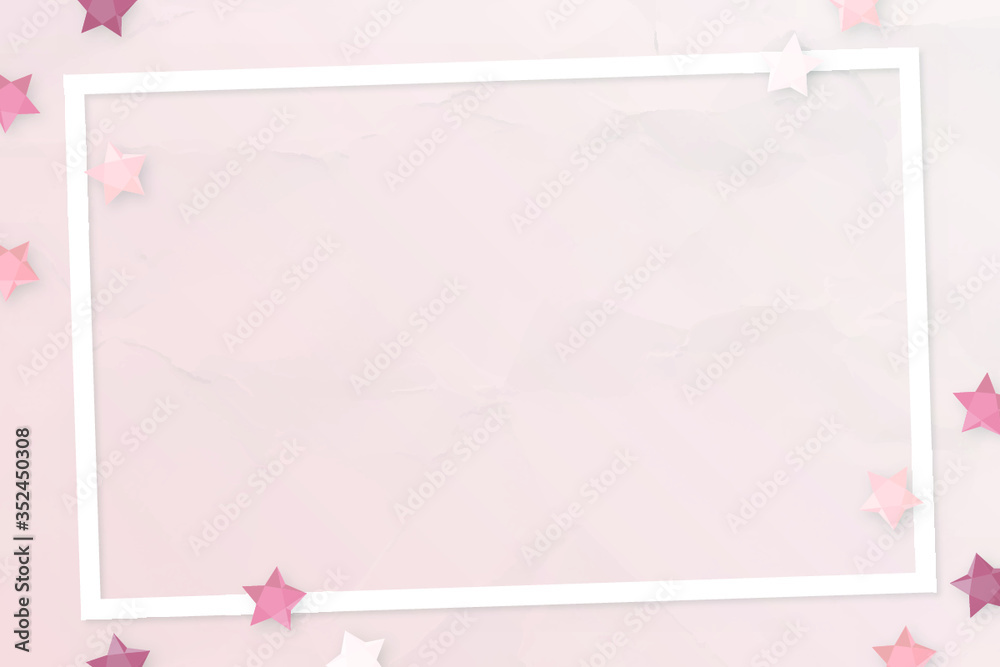 Pink stars frame design vector Pink stars frame design vector