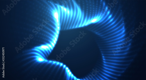 vector blue glowing data stream in virtual space