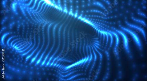 vector blue glowing data stream in virtual space