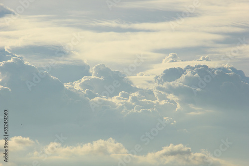 Cumulonimbus cloud with sky and sun light background