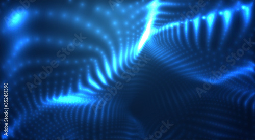 vector blue glowing data stream in virtual space