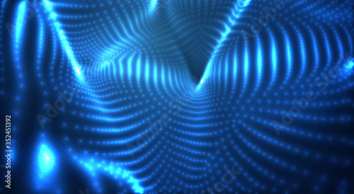 vector blue glowing data stream in virtual space