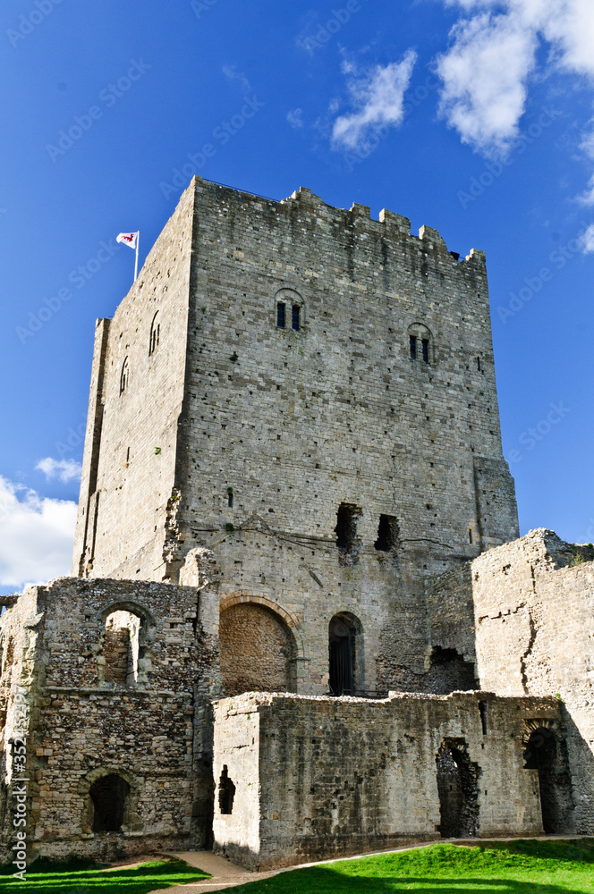 The ruins of an old medieval castle in portchester, portsmouth, England