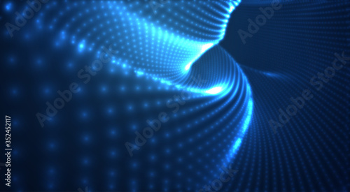 vector blue glowing data stream in virtual space