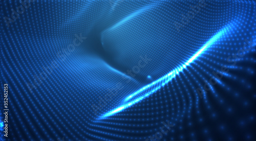 vector blue glowing data stream in virtual space