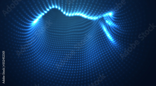 vector blue glowing data stream in virtual space