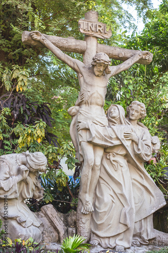 The statue of the crucifix outside the Tan Dinh Church.
