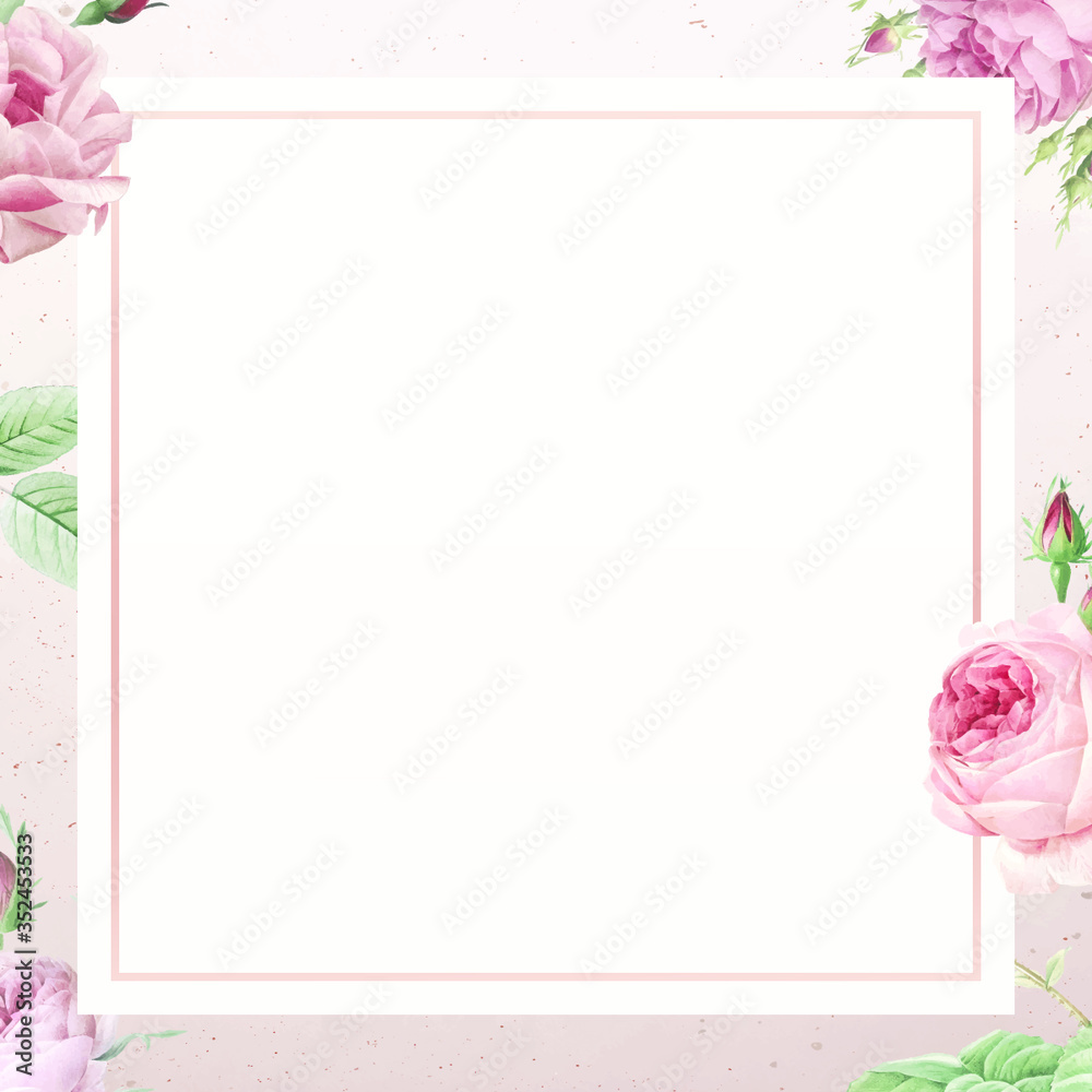 Obraz premium Pink rose pattern on white background vector