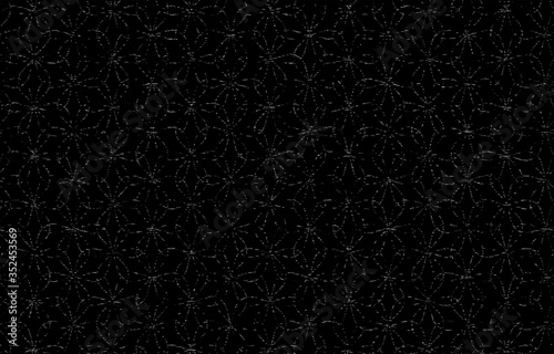 黒地に白い掠れ模様の和柄：輪違麻の葉