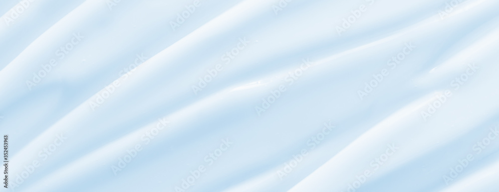 Obraz premium Cosmetic cream texture. Blue face cream, beauty serum, body lotion macro. Skincare beauty product background