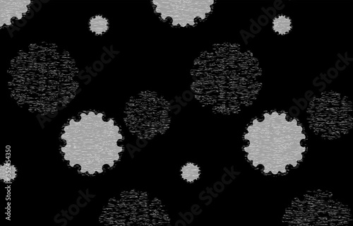 黒地に白い掠れ模様の和柄：雪輪