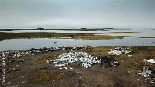 Landfill landscape in Tuktoyaktuk, Northern Canada photo