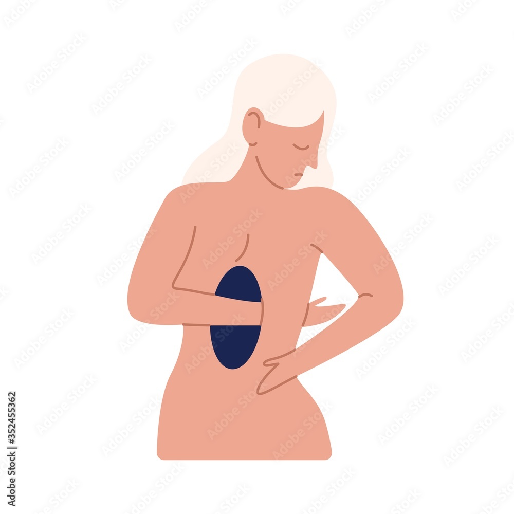 Depressed woman with hole in body vector flat illustration. Sad female having psychological disorder isolated on white. Lonely girl feeling empty inside. Psychology problem and mental state concept Depressed woman with hole in body vector flat illustration. Sad female having psychological disorder isolated on white. Lonely girl feeling empty inside. Psychology problem and mental state concept