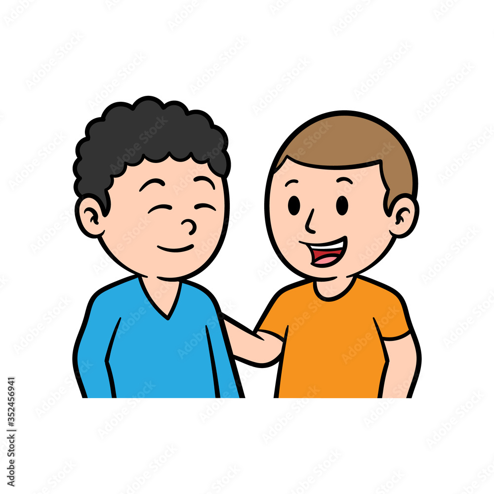 Cartoon Two Friends Talking Illustration Cartoon Two Friends Talking Illustration