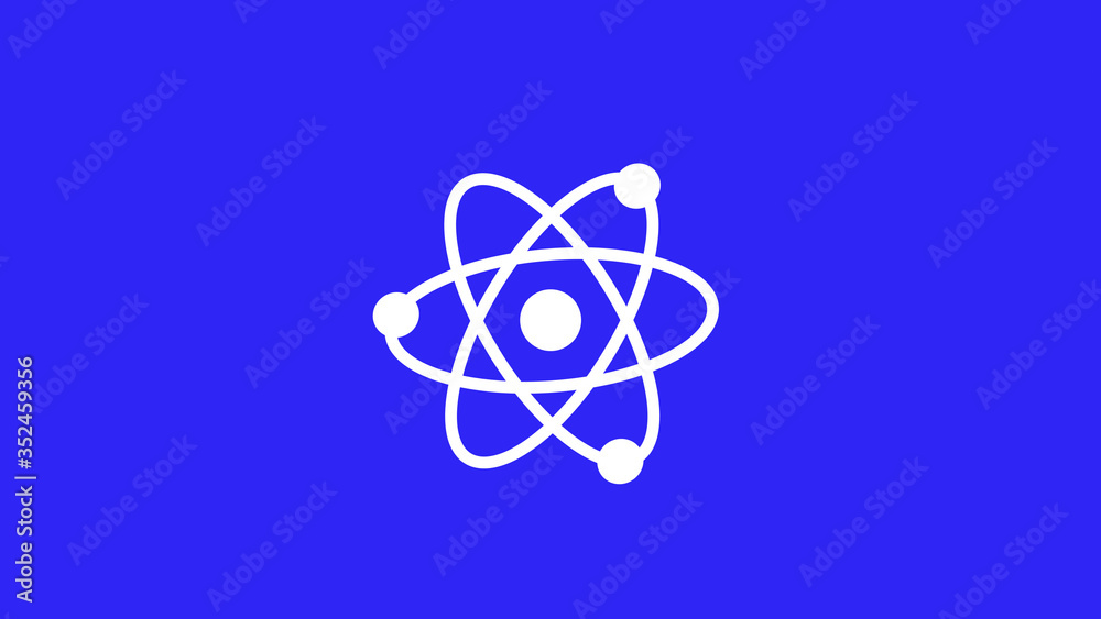 Science icons,New atom icon on blue background,atom icon Science icons,New atom icon on blue background,atom icon