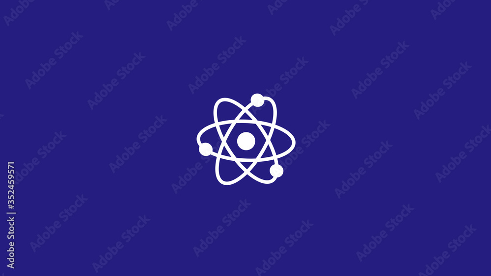 White atom icon on blue dark background,New atom icon White atom icon on blue dark background,New atom icon