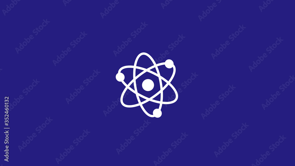 White atom icon on blue dark background,New atom icon White atom icon on blue dark background,New atom icon
