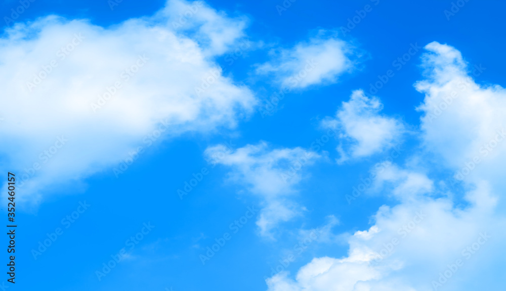 Fototapeta premium blue sky with beautiful natural white clouds 