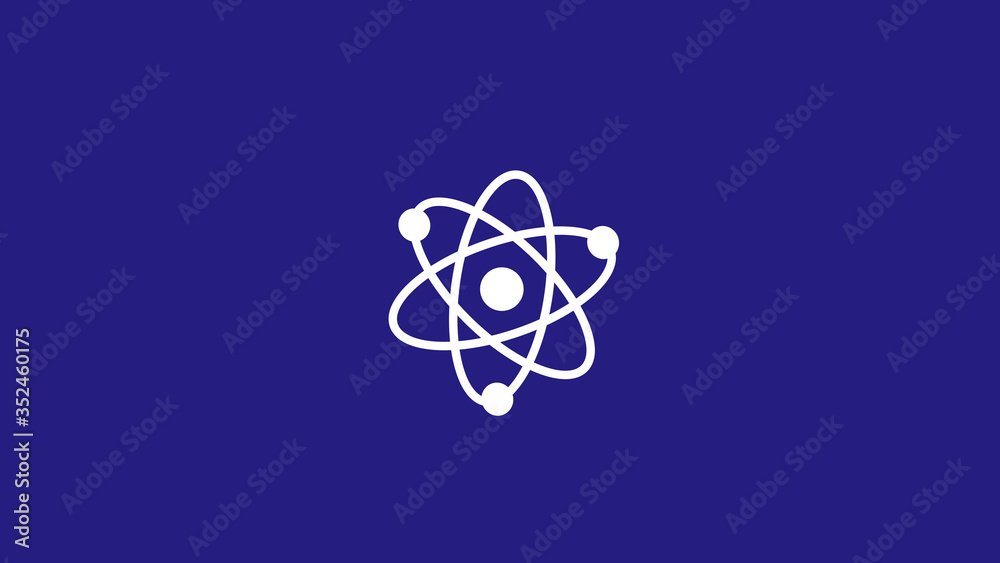 White atom icon on blue dark background,New atom icon White atom icon on blue dark background,New atom icon