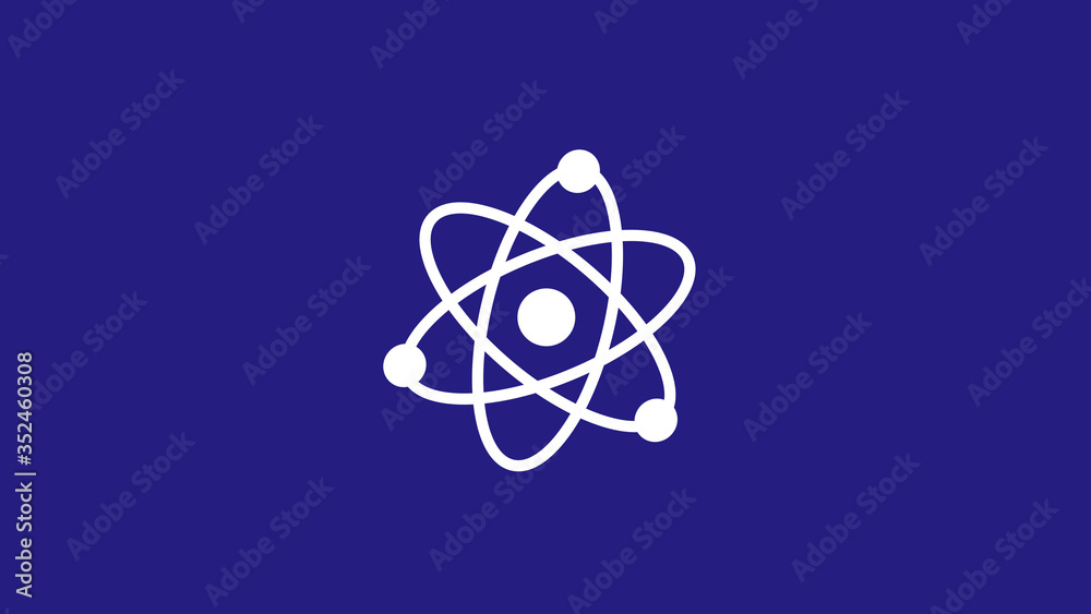 White atom icon on blue dark background,New atom icon White atom icon on blue dark background,New atom icon