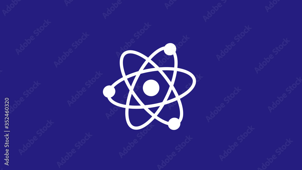White atom icon on blue dark background,New atom icon White atom icon on blue dark background,New atom icon