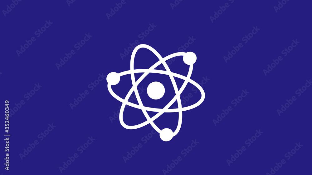 White atom icon on blue dark background,New atom icon White atom icon on blue dark background,New atom icon
