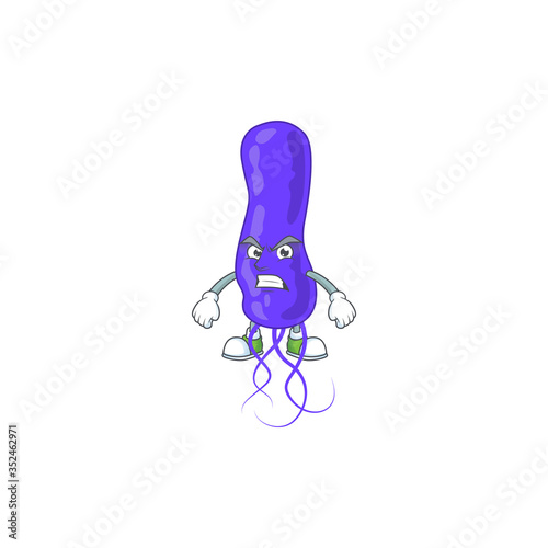 cartoon drawing of blue spirila showing angry face