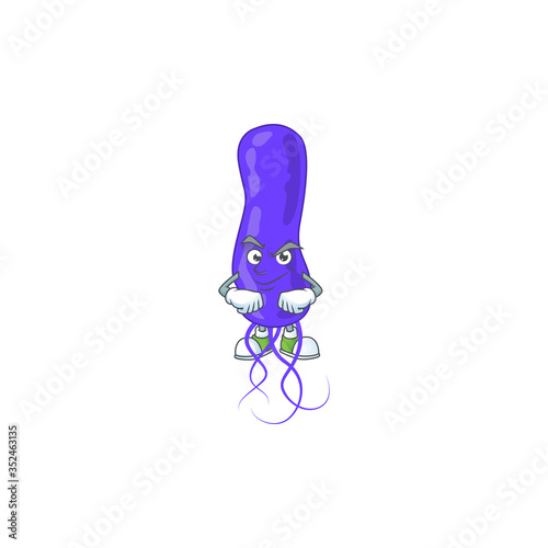 Blue spirila cartoon character design with sneaky face
