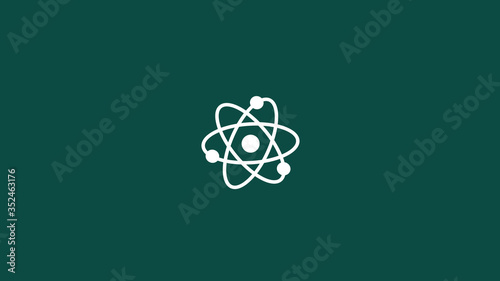 Top atom icon on cyan dark background,New atom icon © MSH