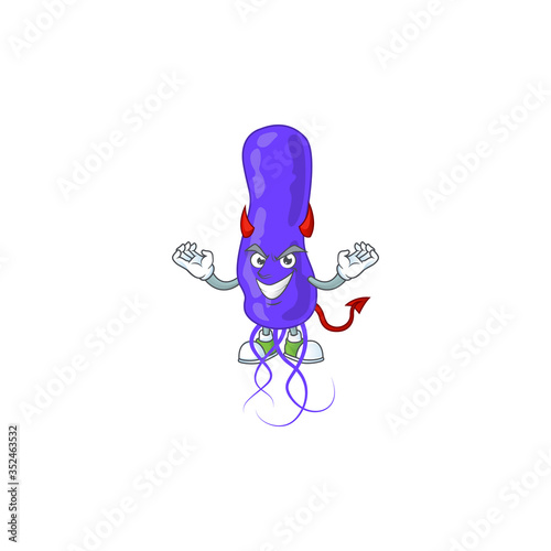 A cartoon image of blue spirila as a devil character photo