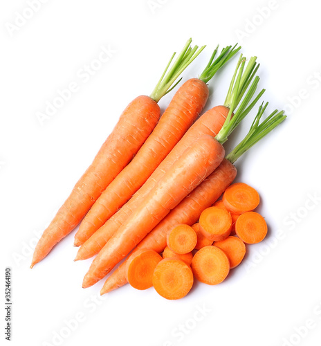 carrot root isolated on white backgrounds.