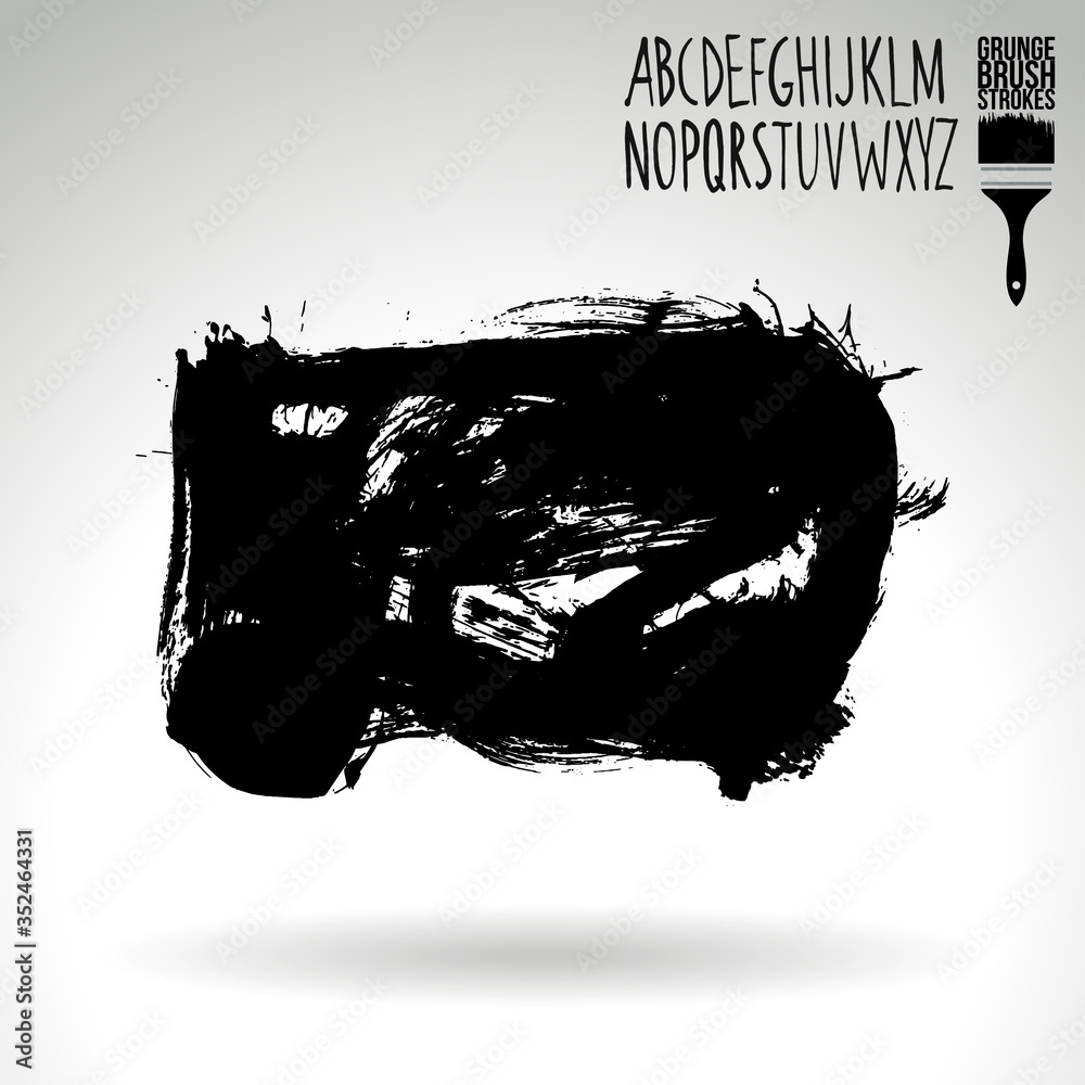 Black brush stroke and texture. Grunge vector abstract hand - painted element. Underline and border design. Black brush stroke and texture. Grunge vector abstract hand - painted element. Underline and border design.
