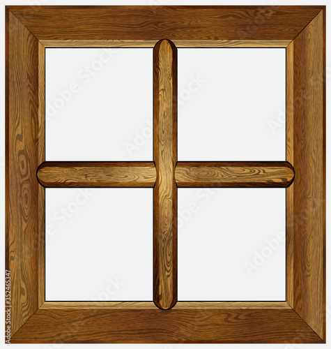 vector illustration colored woogen frame window