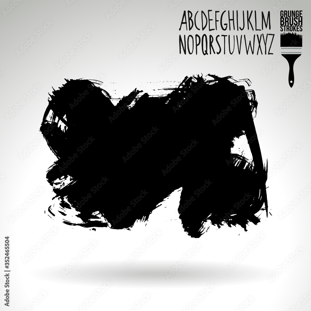 Black brush stroke and texture. Grunge vector abstract hand - painted element. Underline and border design. Black brush stroke and texture. Grunge vector abstract hand - painted element. Underline and border design.
