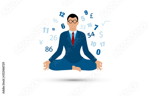 uomo d'affari, concentrazione, relax, meditazione