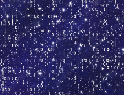 codes of numbers on space background