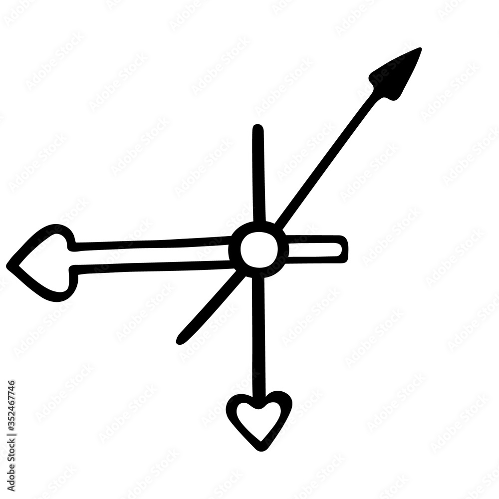 Clock hands. Vector illustration. Contour on an isolated white background. Doodle style. Sketch. Hours, minutes, seconds. The time has come to act. Design element. Ticking mechanism. Heart shaped tip. Clock hands. Vector illustration. Contour on an isolated white background. Doodle style. Sketch. Hours, minutes, seconds. The time has come to act. Design element. Ticking mechanism. Heart shaped tip.