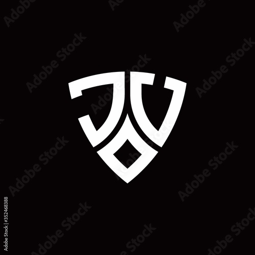 Free Download JU monogram logo with modern shield style design template - GFXLoad