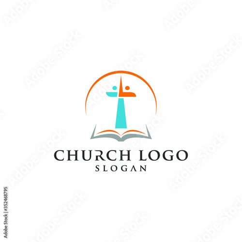Church logo modern vector graphic template
