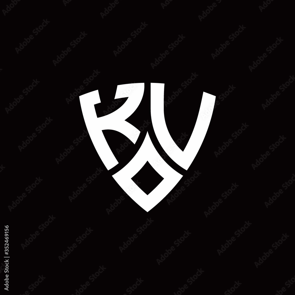 KV monogram logo with modern shield style design template KV monogram logo with modern shield style design template