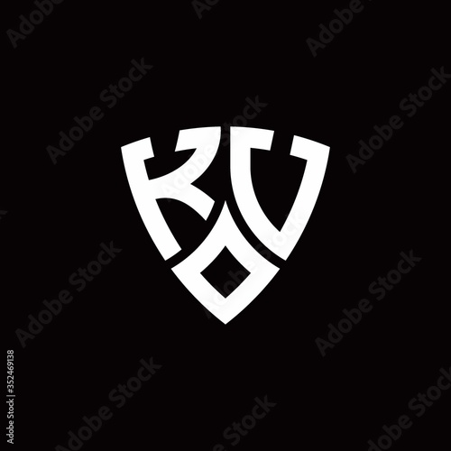 Free Download KU monogram logo with modern shield style design template - GFXLoad