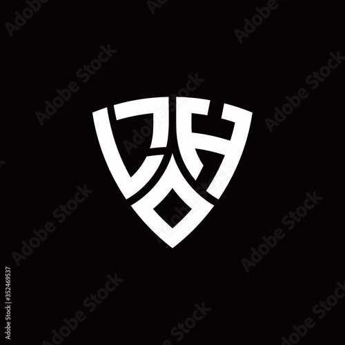 Free Download LH monogram logo with modern shield style design template - GFXLoad