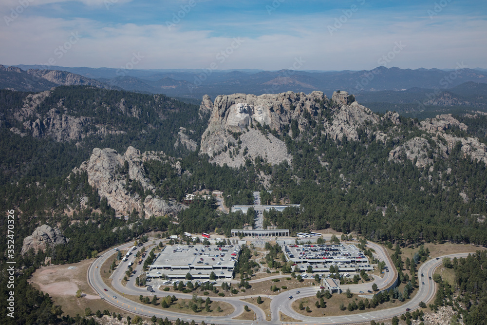 Mount Rushmore seen from the air