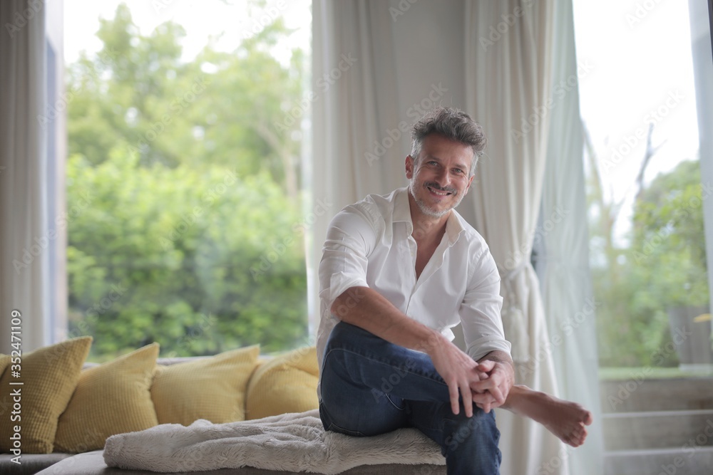 Obraz premium portrait of a handsome man at home