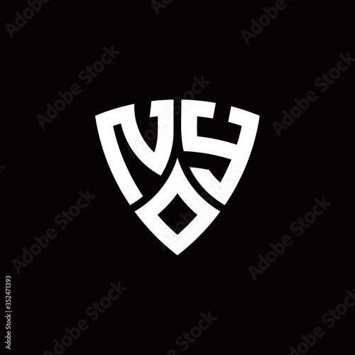 Free Download NY monogram logo with modern shield style design template - GFXLoad