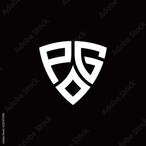 PG monogram logo with modern shield style design template